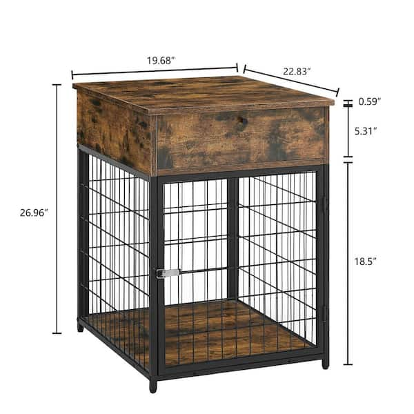 Miscool Cages for Dog Crate Furniture Dog Kennel Equipped Decorative Pet  Crate Dog House Side Tabel Small Size in Brown YCHD10DOG0688 - The Home  Depot