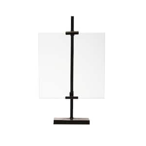 8 in. x 10 in. Black Adjustable Metal Stand and Glass Floating Picture Frame