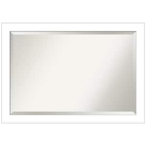 Medium Rectangle Wedge White Beveled Glass Casual Mirror (28.25 in. H x 40.25 in. W)