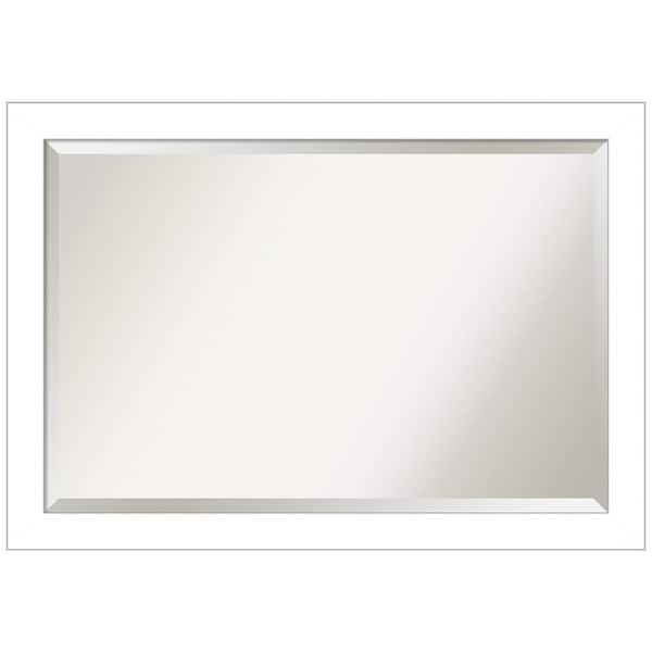 Amanti Art Medium Rectangle Wedge White Beveled Glass Casual Mirror (28.25 in. H x 40.25 in. W)