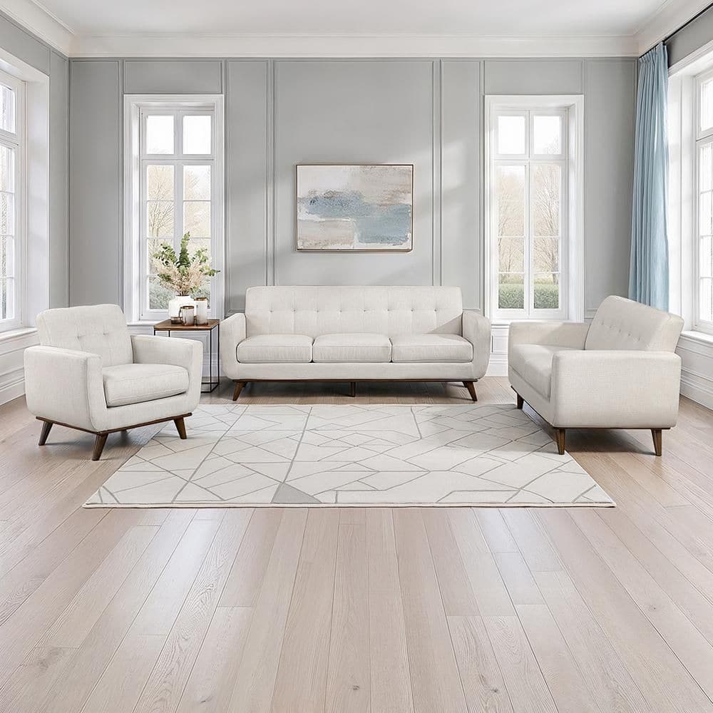 Lazzara Barrington 84 in W Flared Arm Textured Fabric Rectangle 3