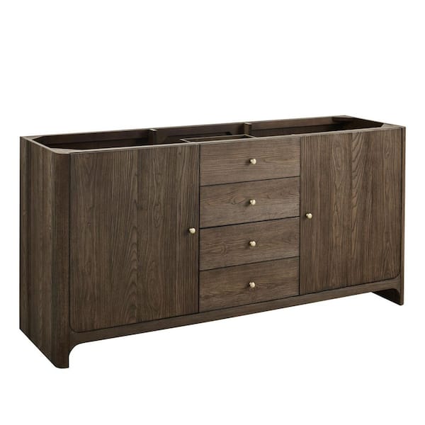 Gracyn 71.8 in. W x 21.4 in. D x 34.8 in. H Double Bath Vanity Cabinet Without Top in Sable