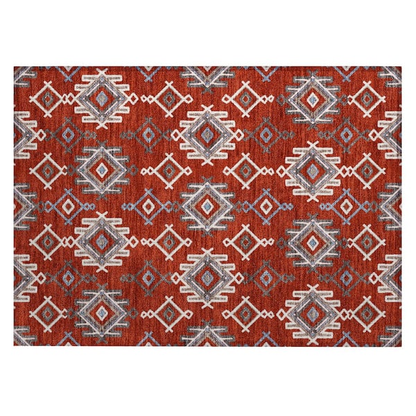 Chantille Machine Washable Indoor/Outdoor Abstract ACN3042 Red 2 ft. x 3 ft. Accent Rug