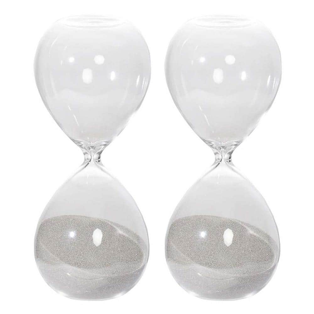 8 in. H Ferdinand Beautiful Transparent Glass Hourglass Sand Timer 30 Minut