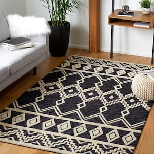 Abstract Black/Ivory 8 ft. x 10 ft. Chevron Tribal Area Rug