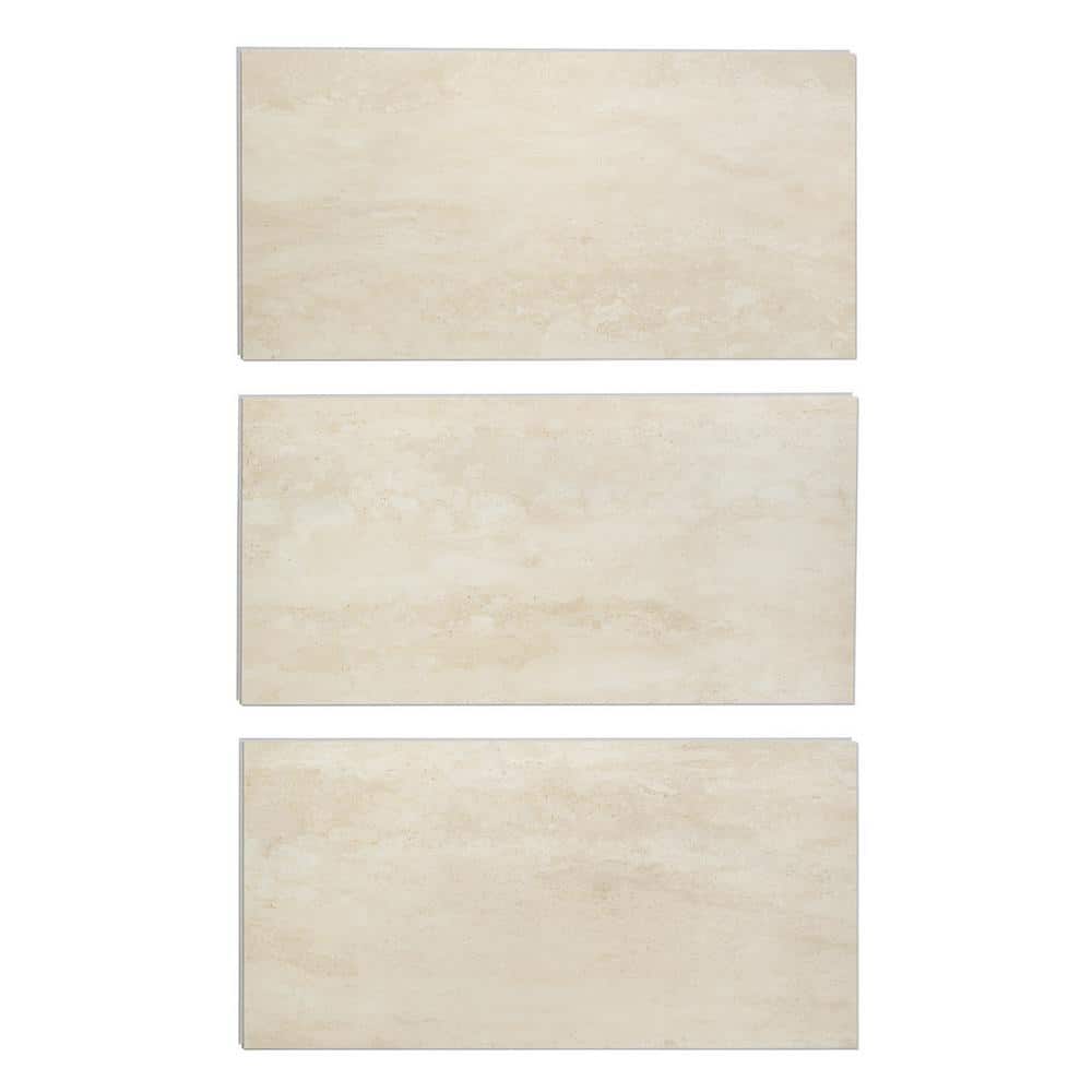 Cream Beige 24" x 12" Waterproof Vinyl Tile Flooring