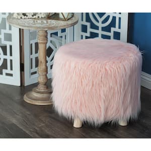 19 in. Pink Wood Contemporary Stool