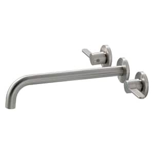 2-Handle Wall Mounted Roman Tub Faucet with High Flow Rate in Brushed Nickel