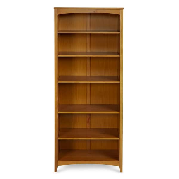 Camaflexi Shaker Style 72 in. Cherry Wood 6-shelf Standard Bookcase with Adjustable Shelves