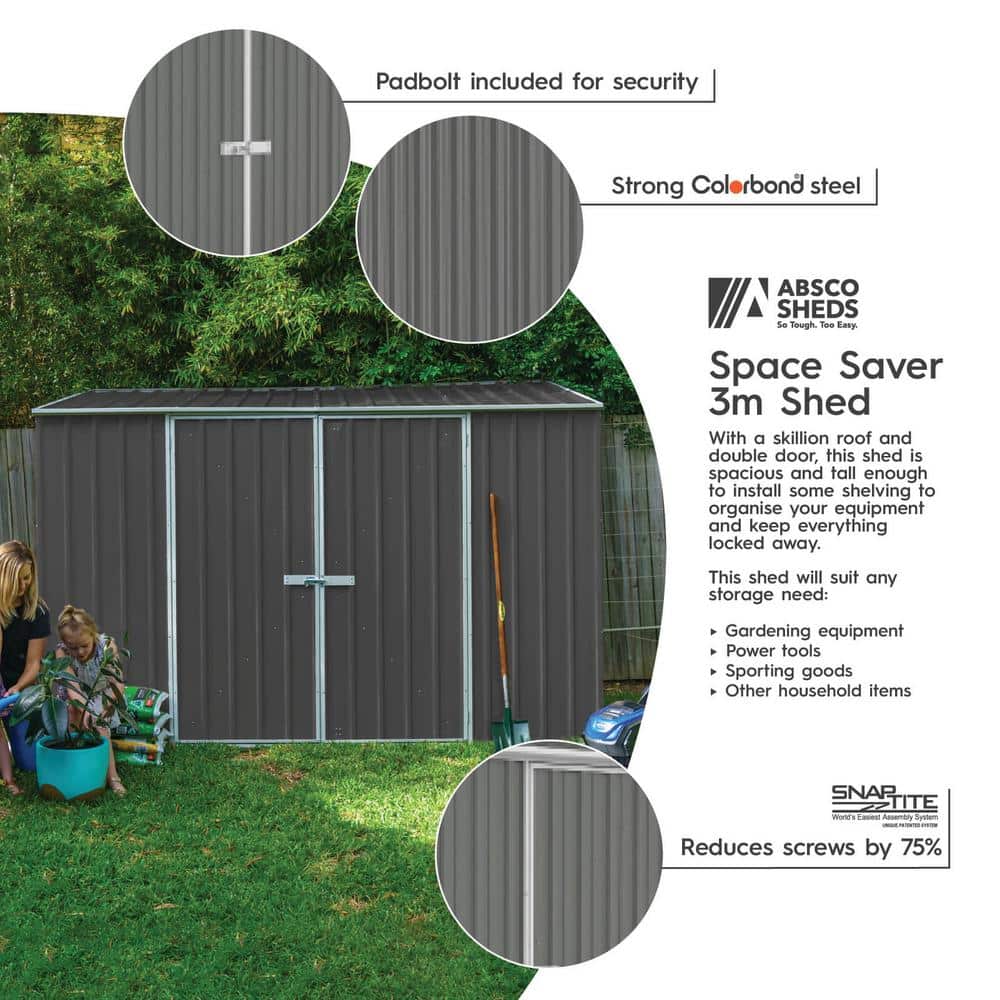 Woodland Gray 10' x 5' Galvanized Steel Storage Shed