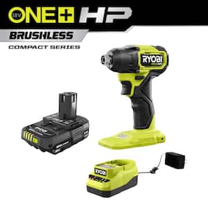 ONE+ HP 18V Brushless Cordless Compact 1/4 in. Impact Driver with 2.0 Ah Battery and Charger