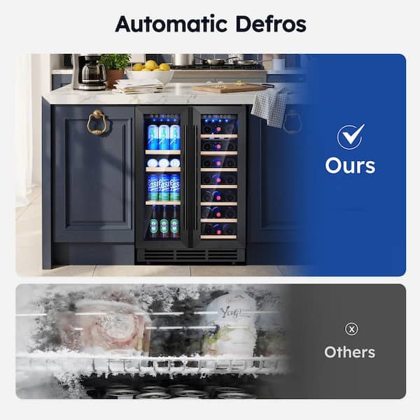 SIMZLIFE 24 in. Dual Zone 21-Bottles and 88-Cans Freestanding
