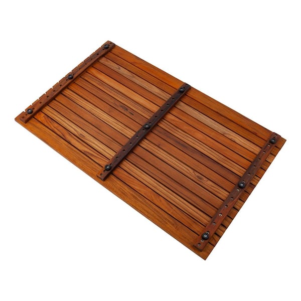 Union Rustic Cathrine Teak & Wood Shower Mat with Non-Slip Backing