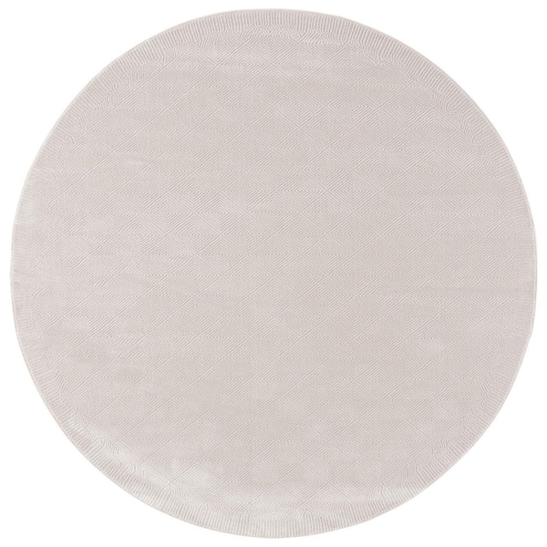 SAFAVIEH Parker 7 ft. x 7 ft. Taupe Solid Geometric Round Area Rug