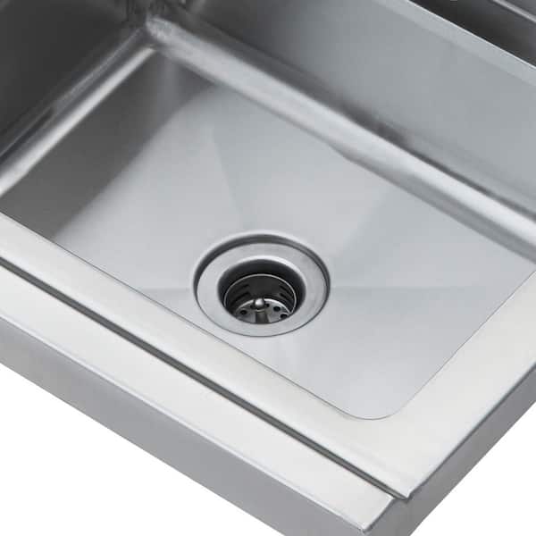 17 in. x 12.8 in. Commercial Hand Sink with Faucet, Stainless Steel Wall Mount Utility Sink for Kitchen, Bar