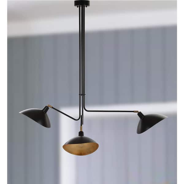 Lewis 3-Light Black Metal Cluster Hanging Pendant Lighting