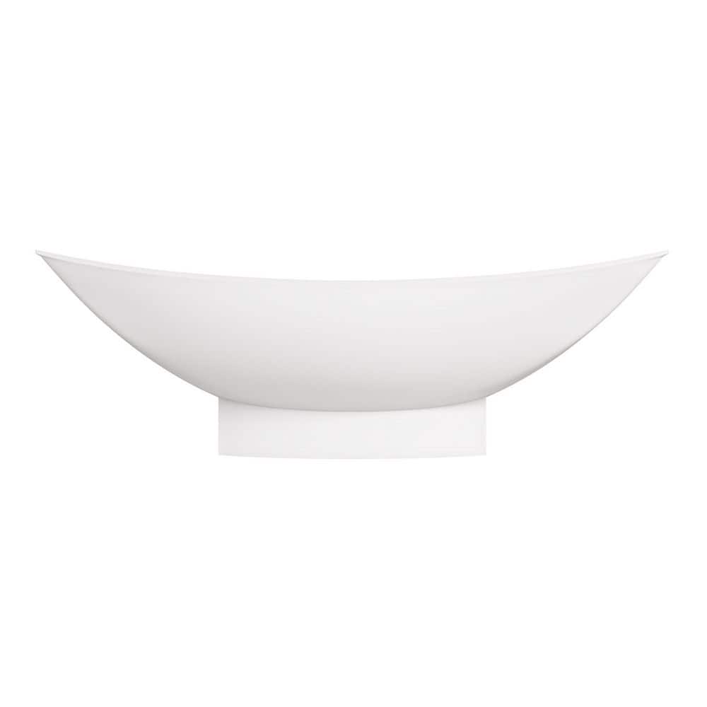White Solid Surface Freestanding Hammock Style Bathtub