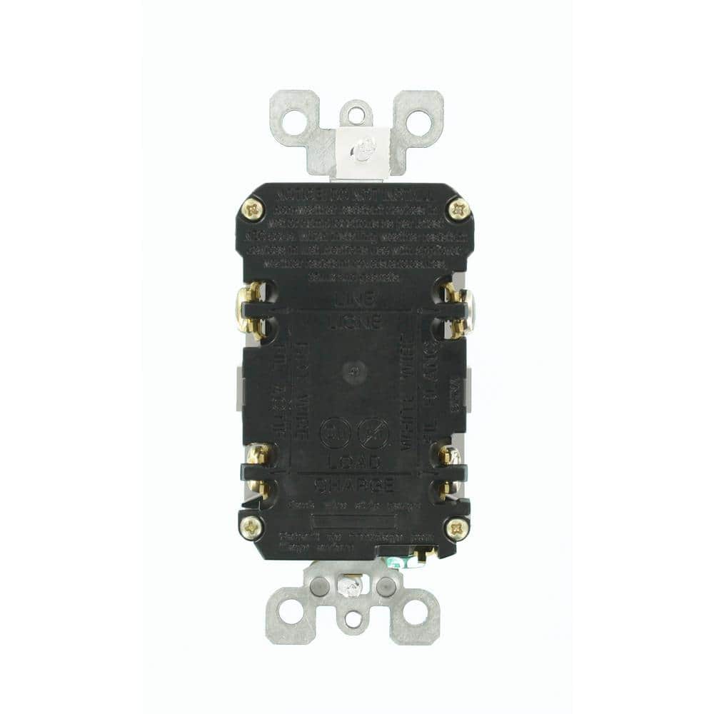 Gray Tamper-Resistant GFCI Outlet with LED Indicator