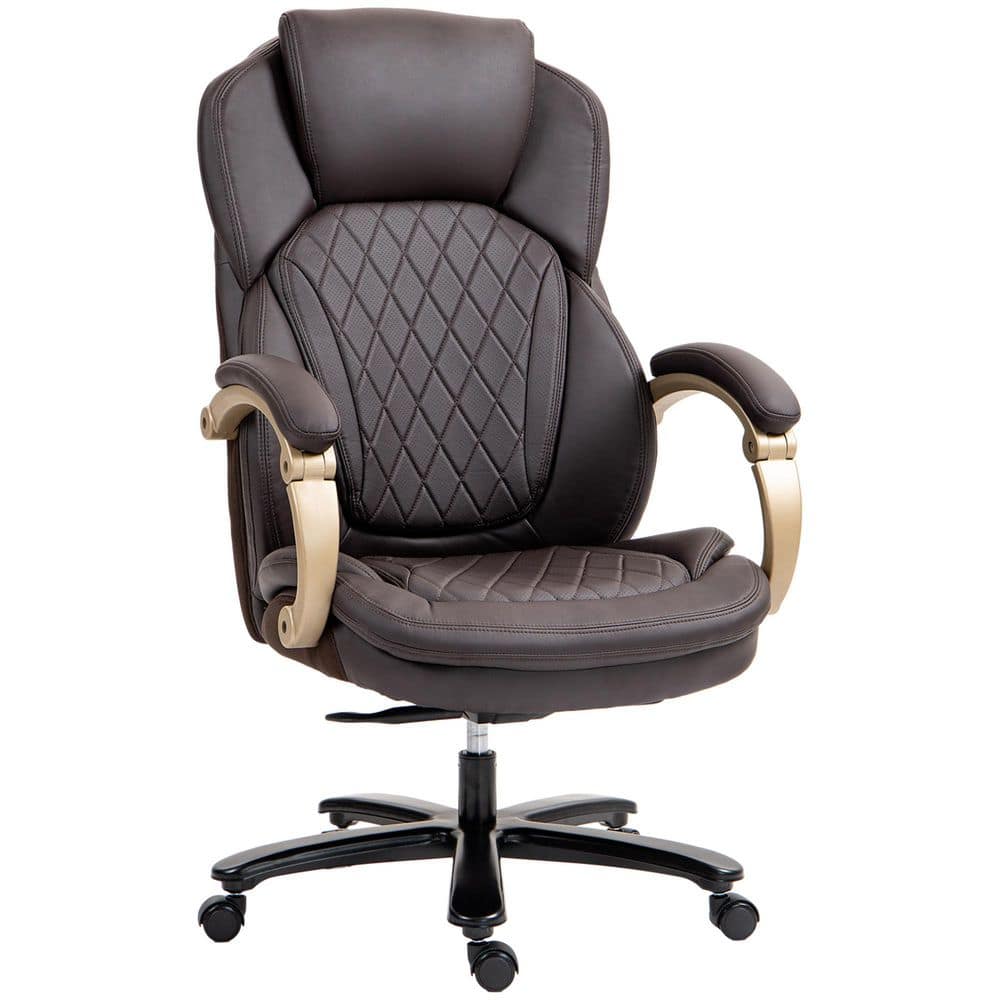 Brown Nylon Adjustable Height Executive Chair with Arms