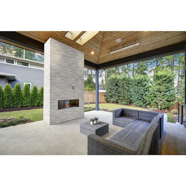 White Oak 3D Ledger Panel 6 in. x 24 in. Splitface Marble Wall Tile (210 sq. ft./pallet)