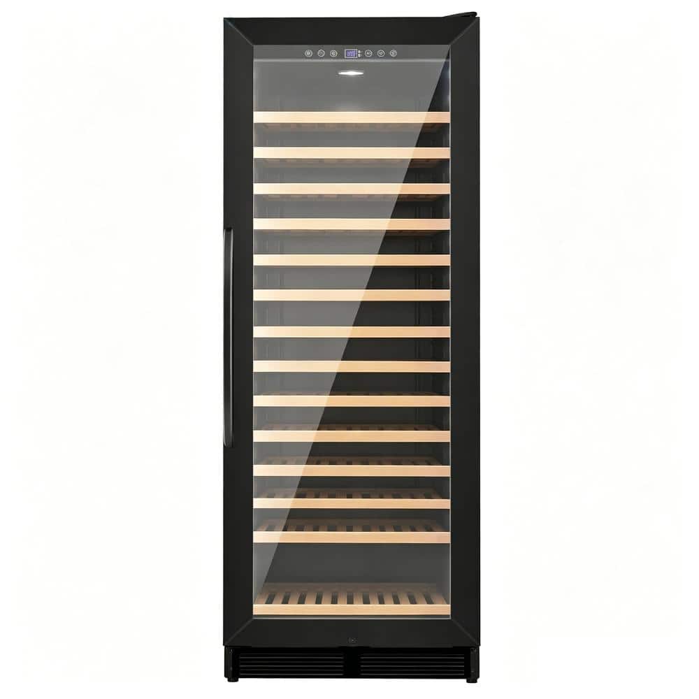 24 in. Touch Control 169-Wine Bottle Wine Cooler with Double-Layer Tempered Glass and Reversible Door Hinge in Black price history on PriceWatchPro