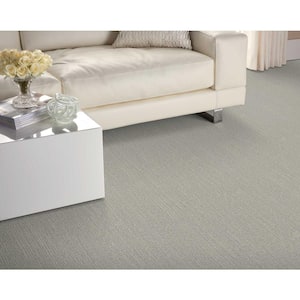 Modish Outlines - Chambray - Blue 13.2 ft. 32.44 oz. Wool Loop Installed Carpet