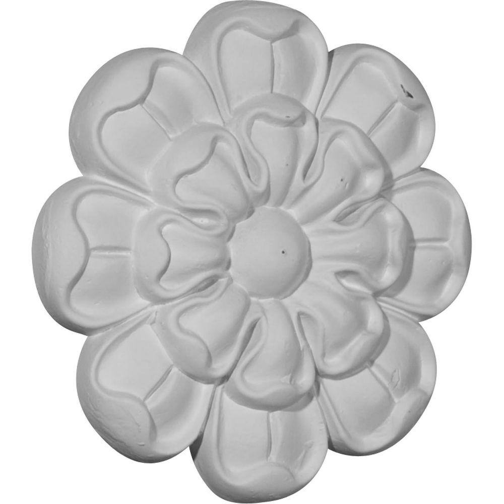 5-Inch Gray Primed Round Rosette Crown Molding