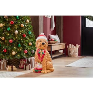 2.5 ft. LED Golden Doodle Holiday Porch Greeter