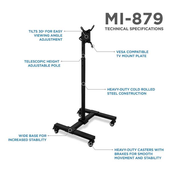 MOUNT-IT! TV Floor Stand | Universal Pedestal TV Stand for 13-42 Inch  Screens | Tall and Adjustable Height Monitor Mount | VESA Compatible up to