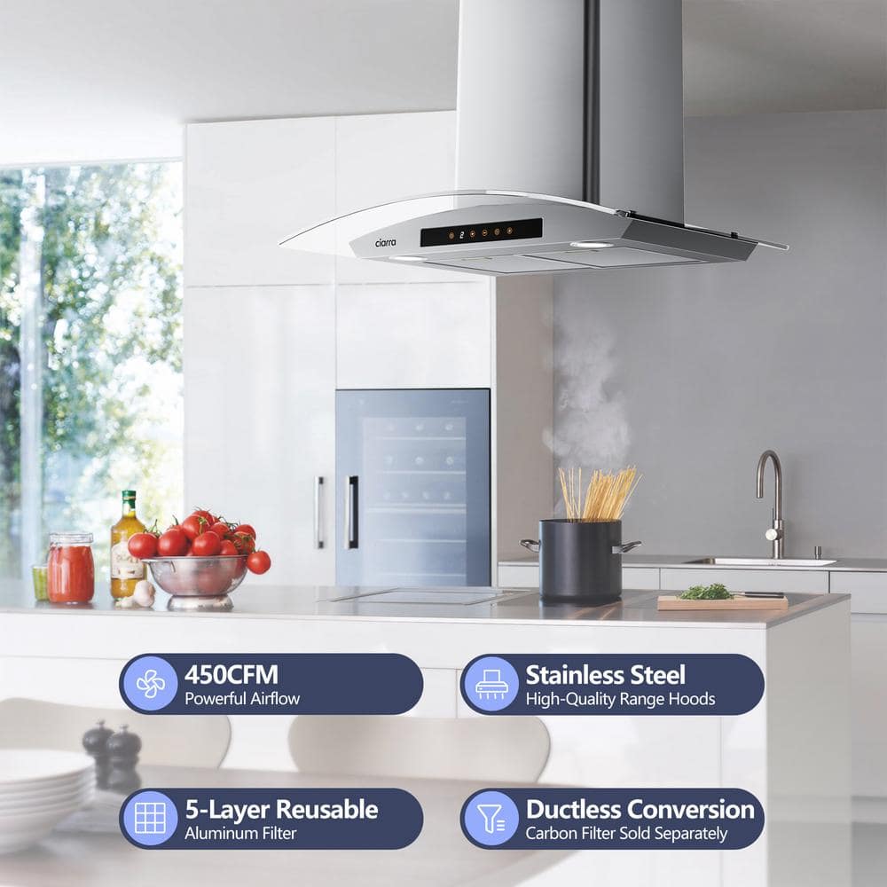 30-Inch Stainless Steel Wall Mount Convertible Range Hood