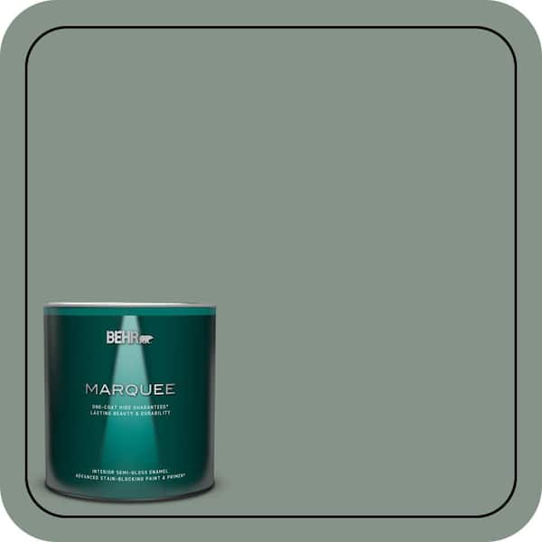BEHR MARQUEE 1 qt. #460F-4 Wethersfield Moss Semi-Gloss Enamel Interior Paint & Primer