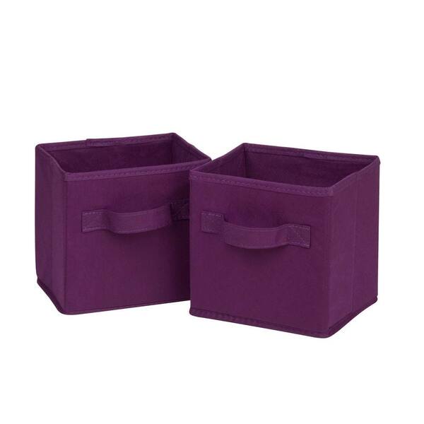 Honey-Can-Do 4.9 Qt. Mini Non-Woven Foldable Cube Bin in Purple (6-Pack)