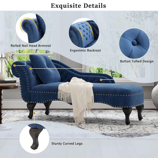 CHRISTOPHER KNIGHT HOME Calyra French Navy Blue Velvet Button
