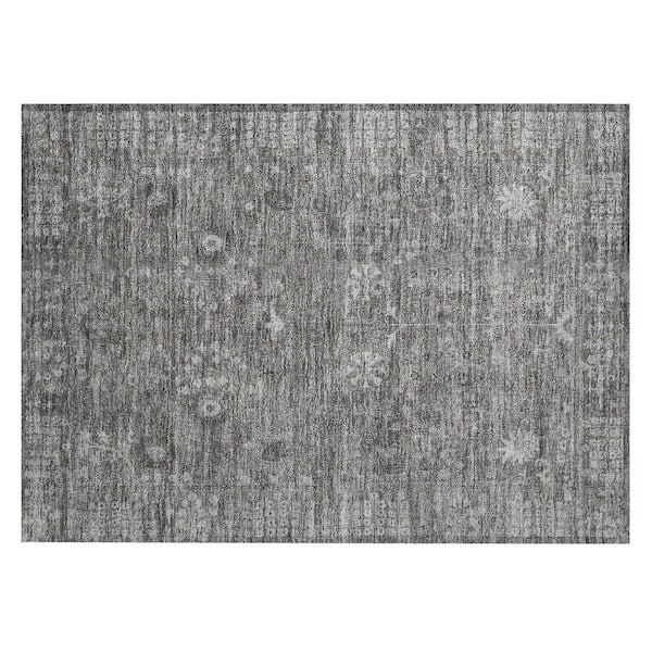 Chantille Machine Washable Indoor/Outdoor Abstract ACN2231 Pewter 1 ft. 8 in. x 2 ft. 6 in. Accent Rug