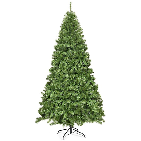 Costway 9 ft. Green Unlit Slim Fraser Fir Artificial Christmas Tree with 2094 Tips