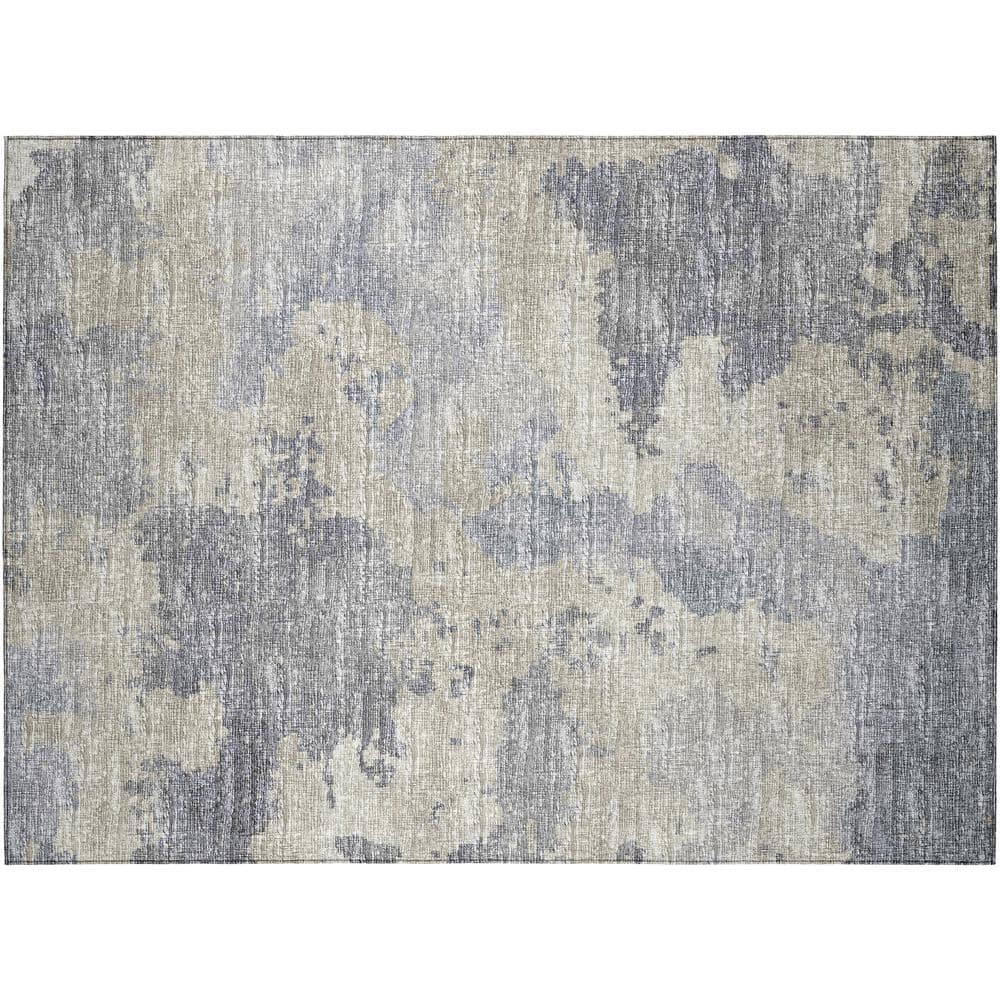 Accord Black 1 ft. 8 in. x 2 ft. 6 in. Abstract Indoor/Outdoor Washable Are