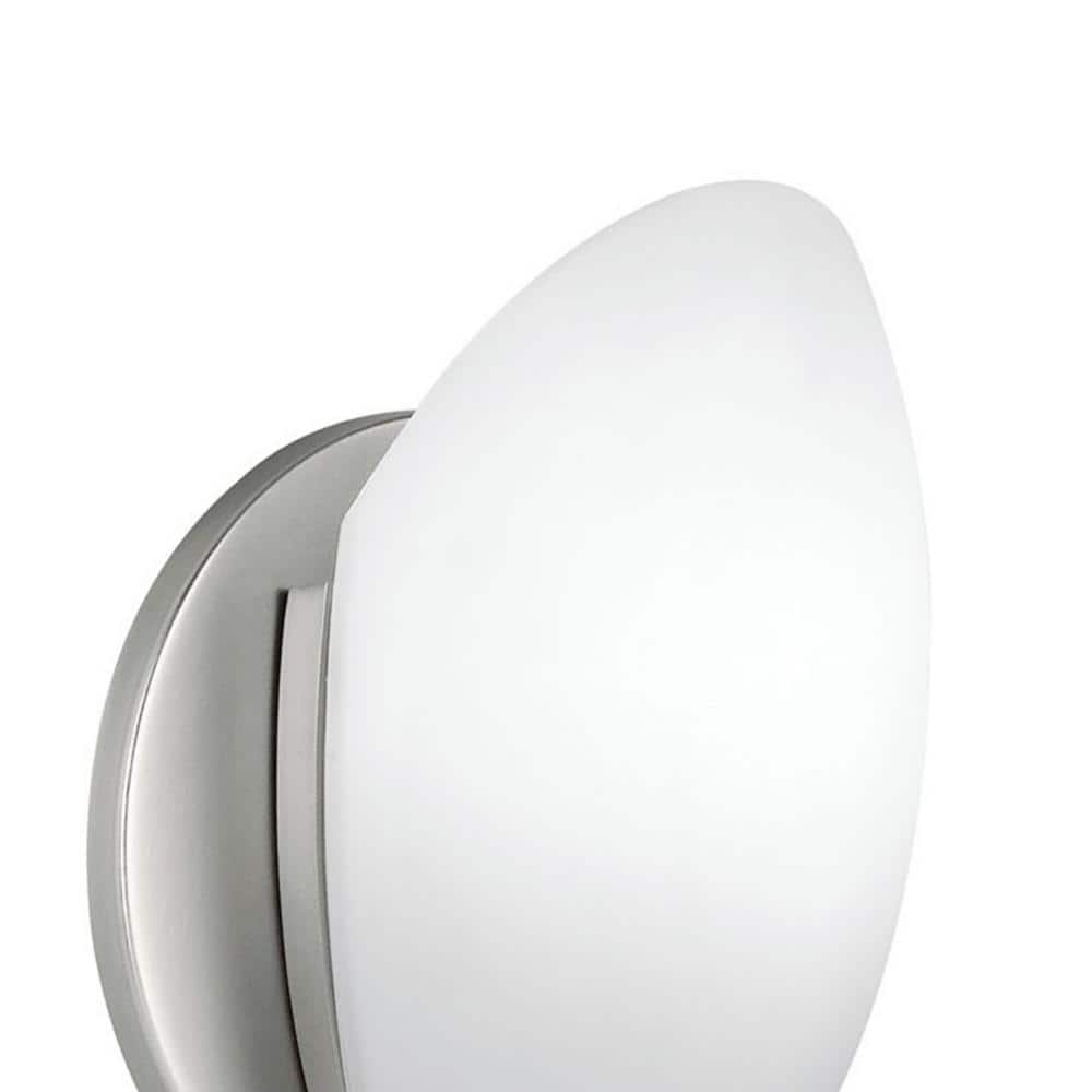 Modern Elegance 8" Brushed Nickel Wall Sconce with White Alabaster Glass