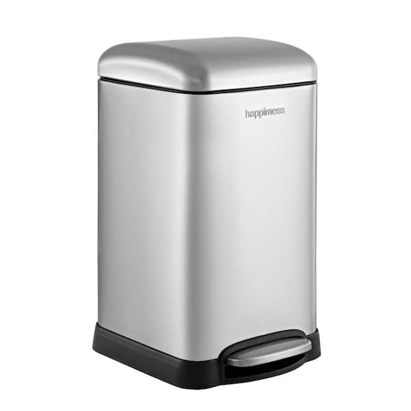 happimess Betty Retro Mini 3.2 Gal. Chrome Step-Open Trash Can