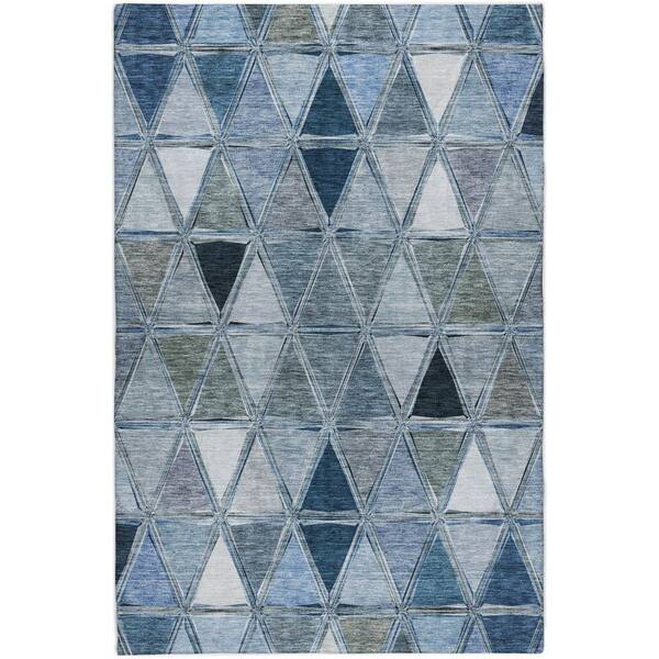 Dream Shag Premium Machine Washable Abstract ADS722 Blue 10 ft. x 14 ft. Area Rug