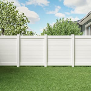 Horizontal 6 ft. H x 6 ft. W White Vinyl Privacy Fence Panel (Unassembled)