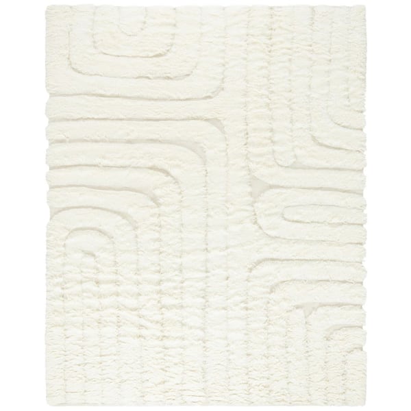 Manhattan 8 X 10 Ivory Solid Color Area Rug