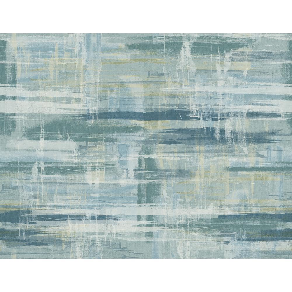Marari Teal and Light Blue Distressed Abstract Wallpaper Roll