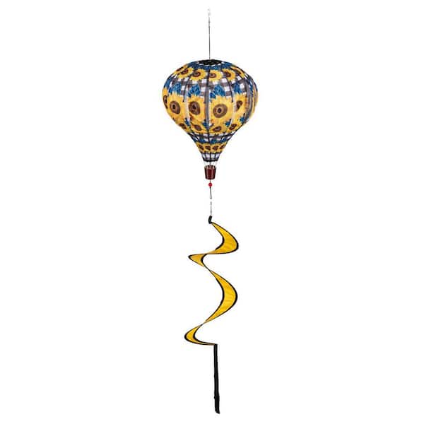 Evergreen 55 in. Sunflower Check Balloon Spinner