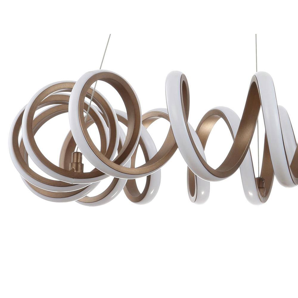 Cursive Bronze Adjustable Spiral LED Chandelier