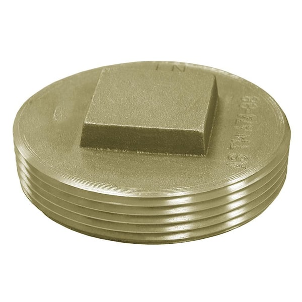 JONES STEPHENS - 6 in. Service Weight Cast Iron Push-On Cleanout Less Gasket with Raised Head Plug for DWV - 2-3/4 in. H