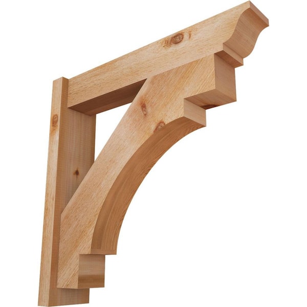 Ekena Millwork 6 in. x 28 in. x 28 in. Western Red Cedar Merced Traditional Rough Sawn Outlooker