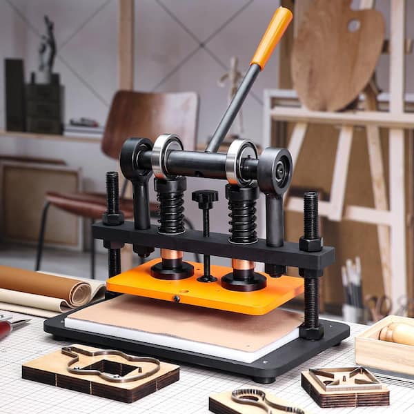 Leather Cutting Machine, 10.2 x 5.9 in. Embossing Plate Manual Die Cutter, 0.47 in. Pressure Stroke