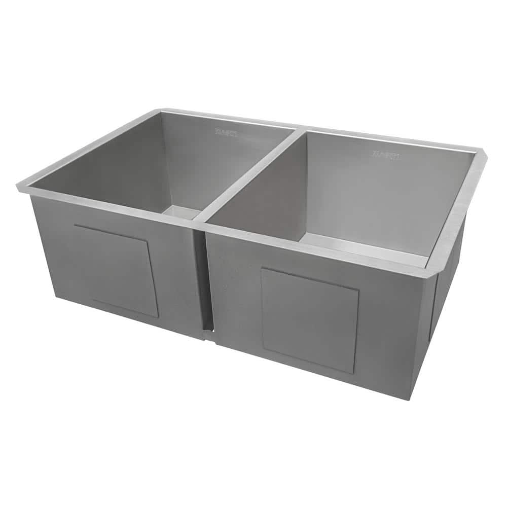 Ruvati 30-Inch Stainless Steel Double Bowl Undermount Kitchen Sink