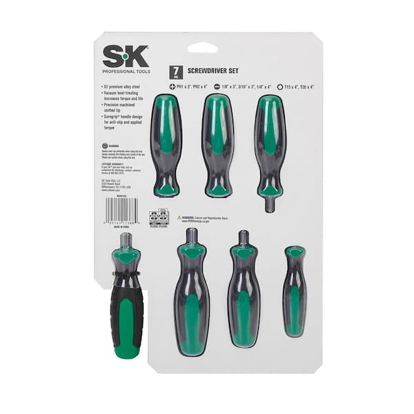 SK SK01335 Tools Slotted, Phillips, and Torx Drive Screwdriver Set