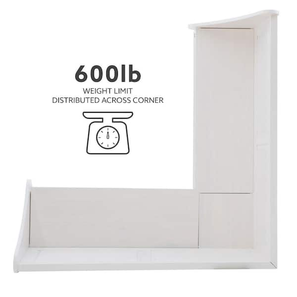 Linon Home Decor Ardmore Driftwood and White Corner Nook with Storage  THD02622 - The Home Depot